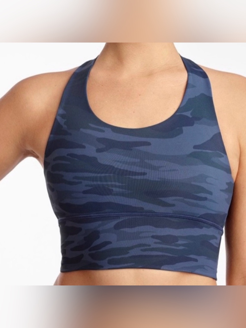 NWOT DYI Navy Camo Racer Back Sports Bra - Large $64